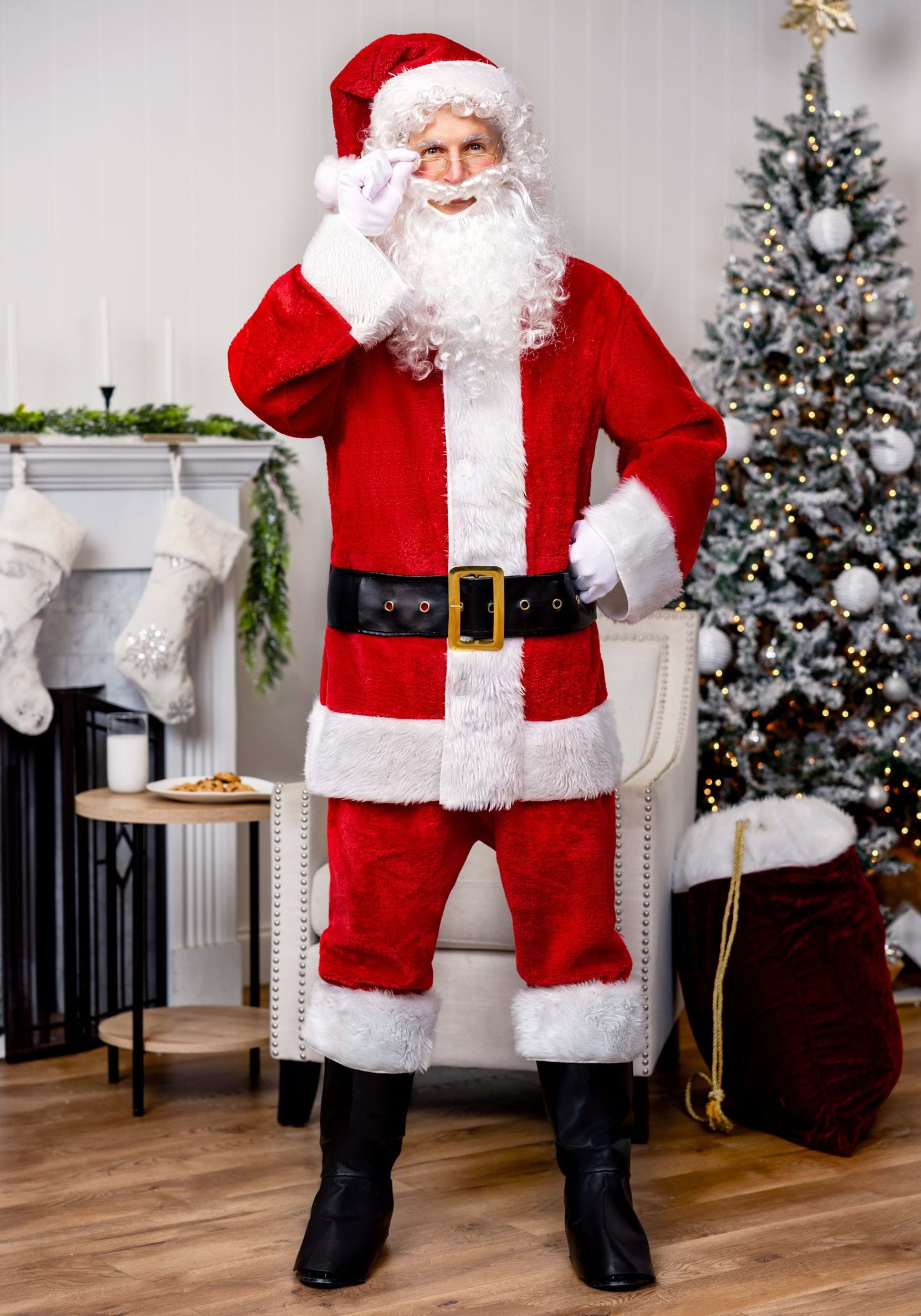 santa claus outfit Niche Utama Home Adult Deluxe Red Santa Claus Costume