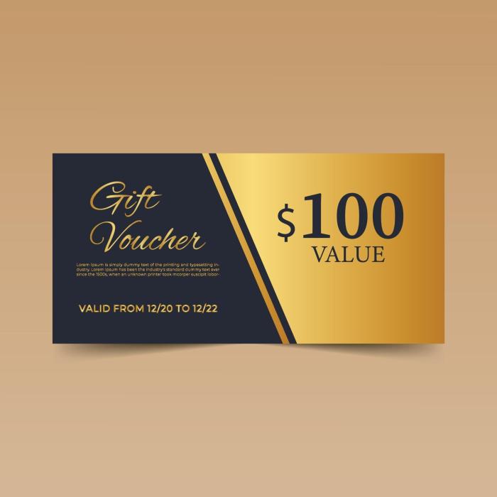 Coupon voucher gift template vector premium golden concept