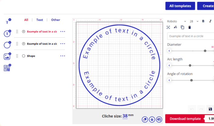 Stempel gestalten online