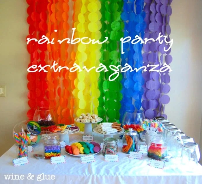 Regenbogen geburtstag deko