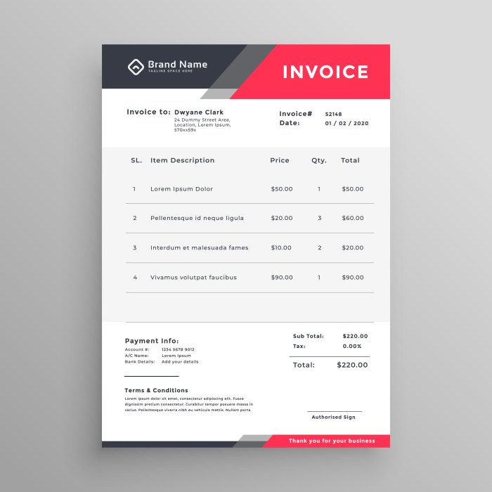 Invoice jasa desain interior